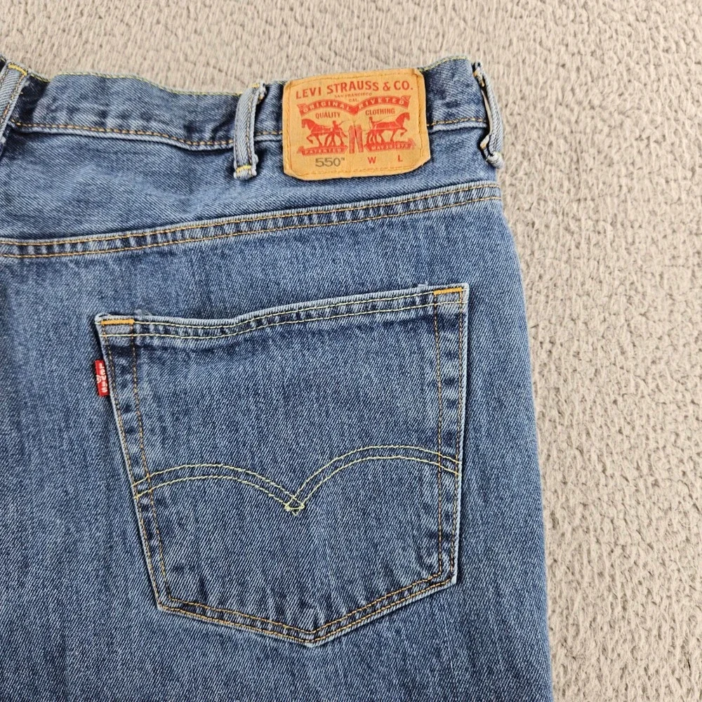 Levis 550 Jeans Mens 44x30 Blue Relaxed Fit Tapered Leg Baggy Workwear‎